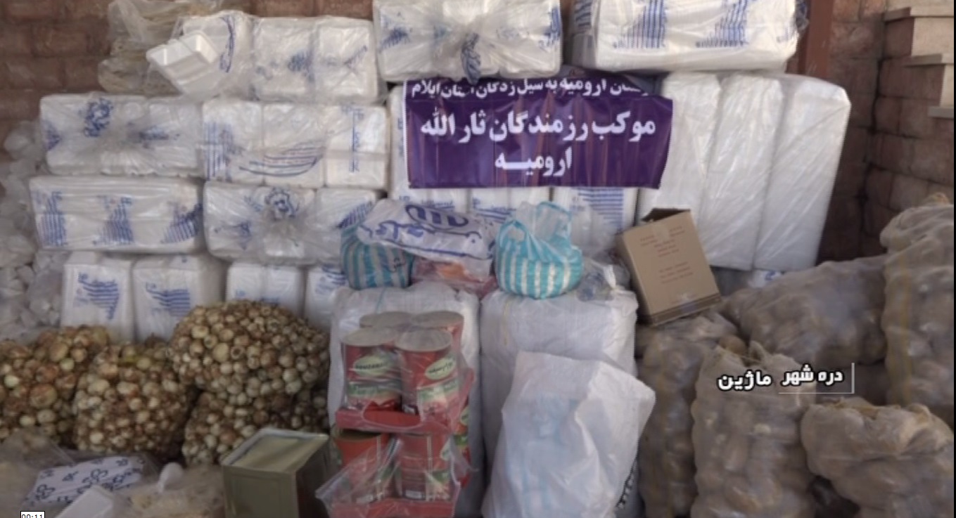 سفره های مهربانی در منطقه سیل زده ماژین