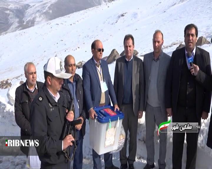 رای گیری در مناطق صعب العبور مشگین شهر