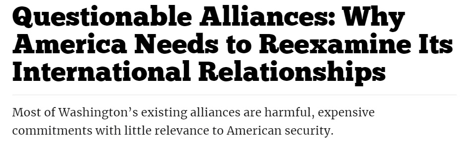 واشنگتن باید در ائتلاف های کنونی خود تجدید نظر کند واشنگتن باید در ائتلاف های کنونی خود تجدید نظر کند