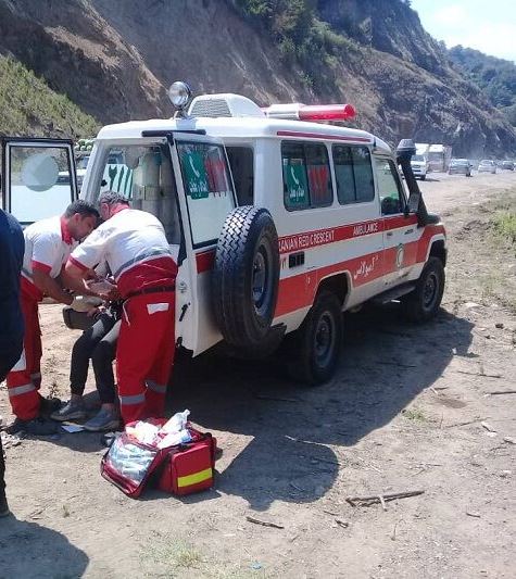 ریزش کوه در آستارا و مصدوم شدن یک نفر