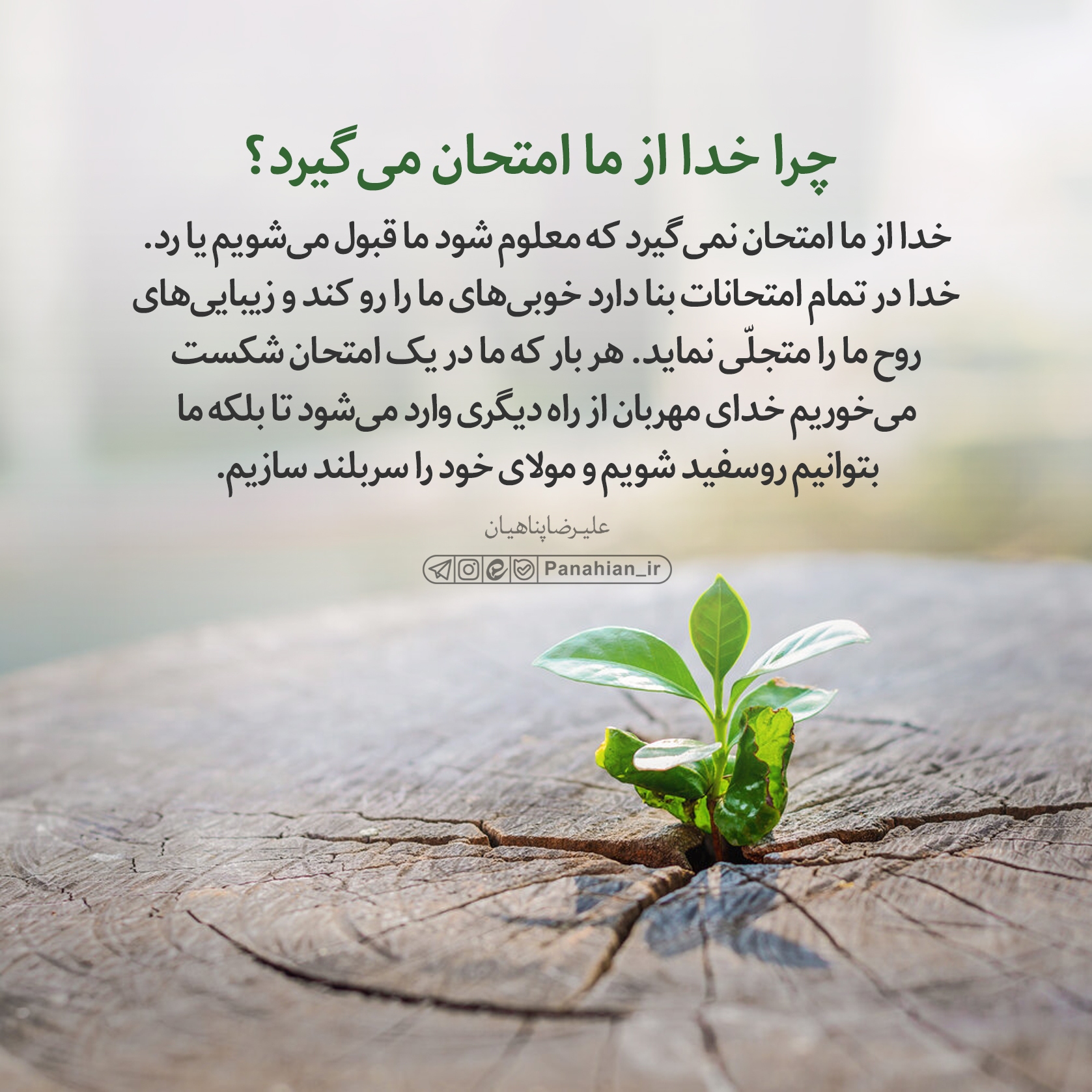 هر بلا و مشکلی پیامی برایمان دارد